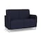 Lesro Siena Lounge Reception 2 Seat Tandem Seating No Center Arm, Brushed Steel, OH Navy Upholstery SN2101 - alternate 1